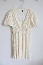 NEW Shein Vcay Cream Puff Sleeve Dress | S