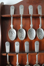 Franklin Mint Original Thirteen Colonies Pewter Spoon Collection