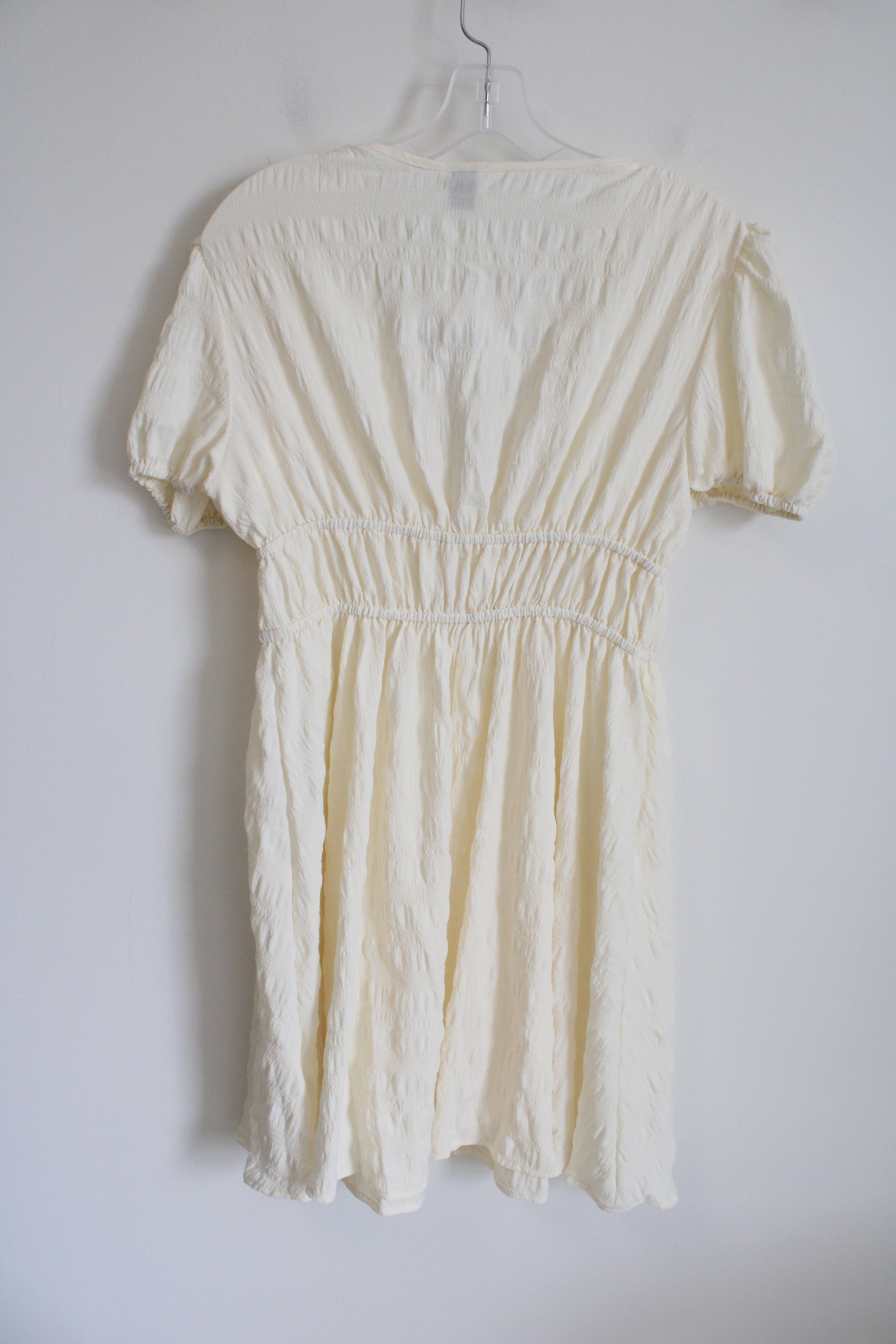 NEW Shein Vcay Cream Puff Sleeve Dress | S