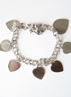 Heart Name Charm Silver Bracelet
