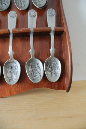 Franklin Mint Original Thirteen Colonies Pewter Spoon Collection