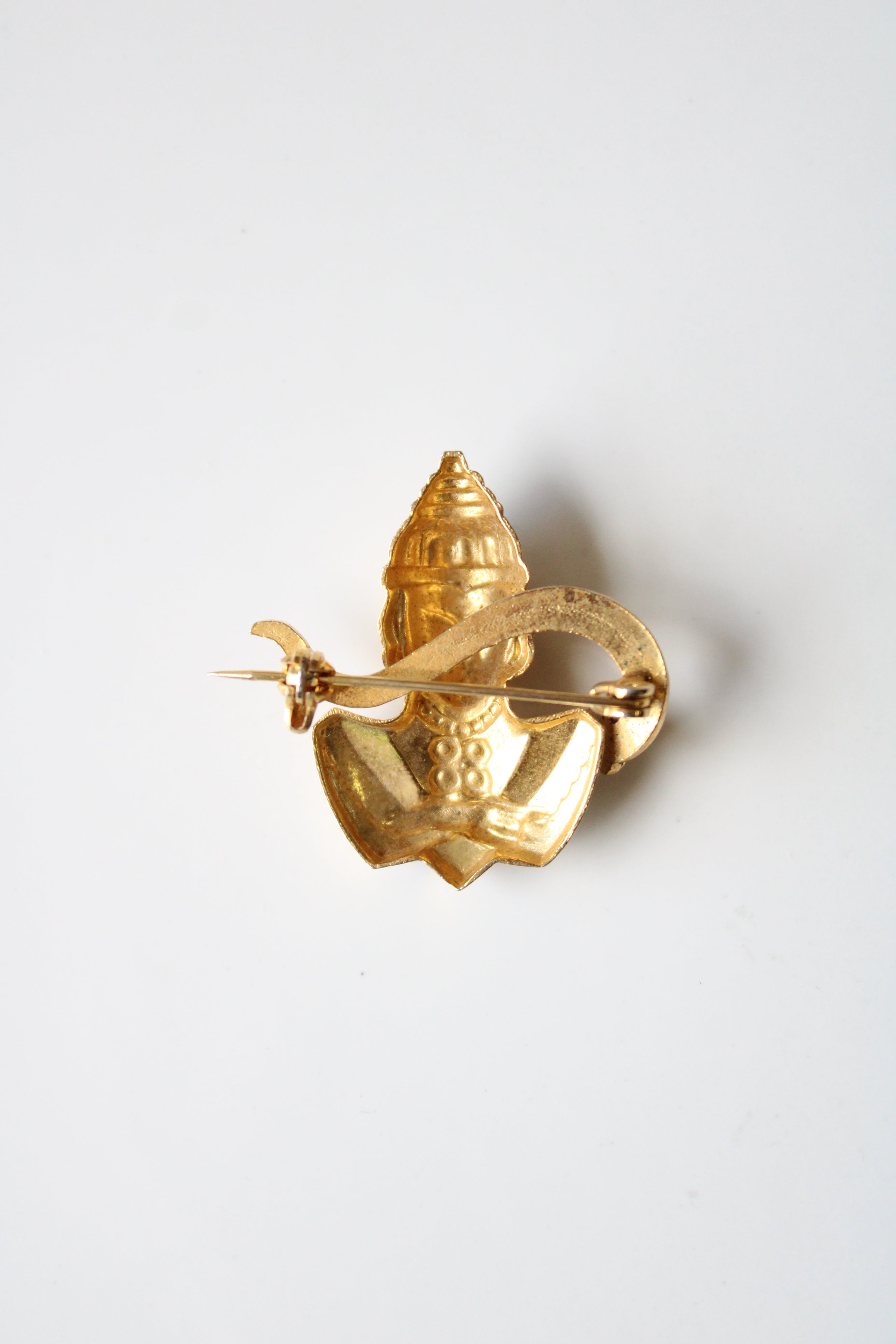 Asian Warrior & Snake Gold Pin