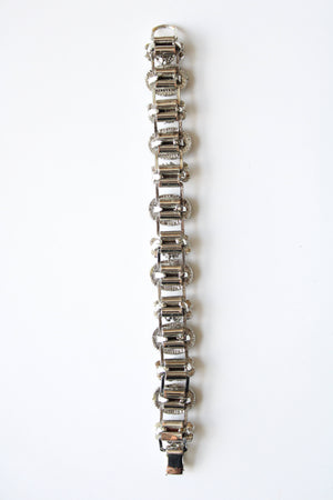 Vintage Greek Black Cameo Silver Bracelet
