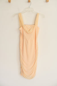 Light Peach Ruche Bodycon Dress | S