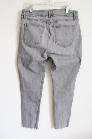 LOFT Curvy Skinny Gray Cut Off Jeans | 8