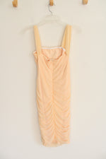 Light Peach Ruche Bodycon Dress | S