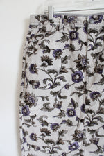 Eddie Bauer Floral Corduroy Skirt | 10