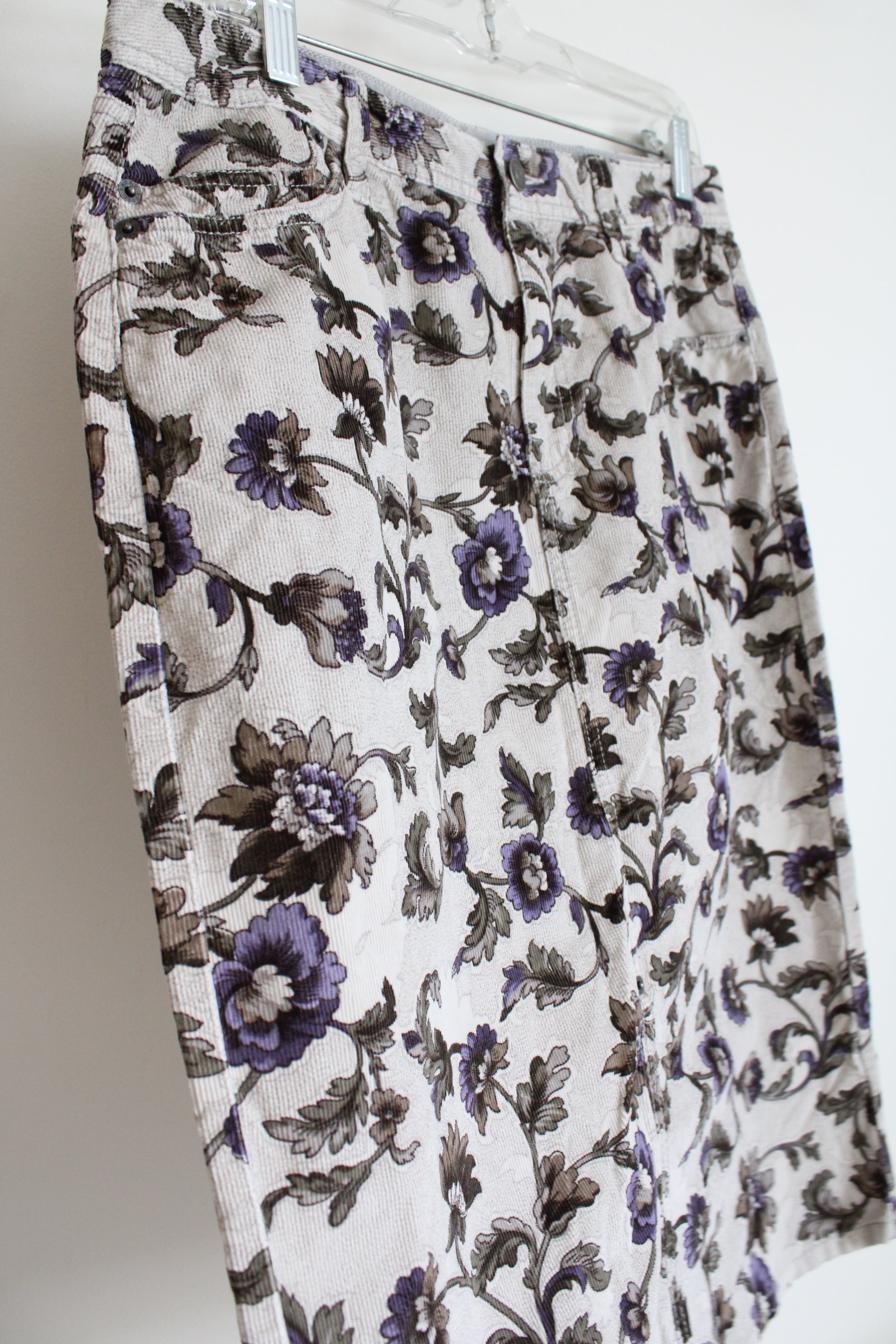 Eddie Bauer Floral Corduroy Skirt | 10