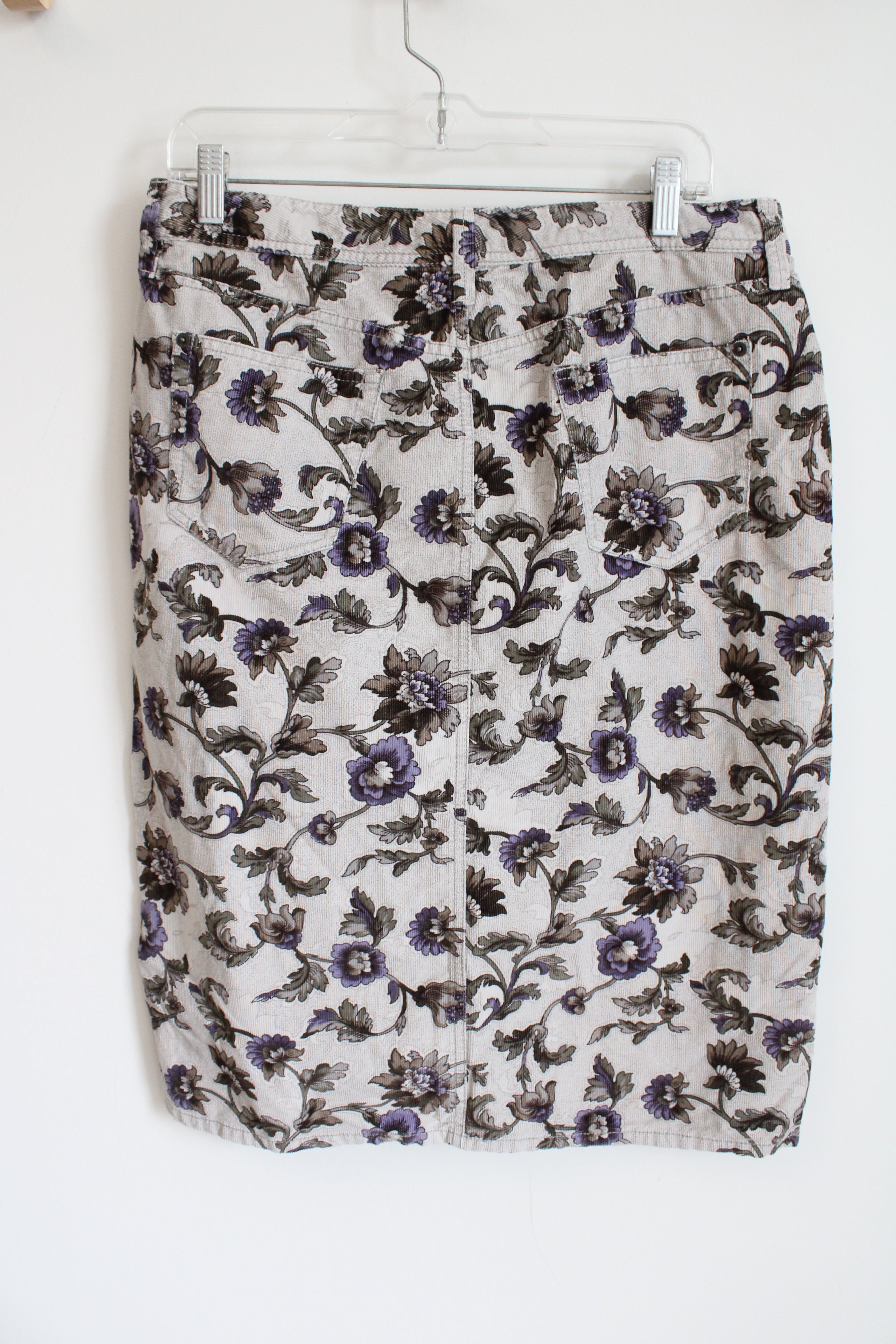 Eddie Bauer Floral Corduroy Skirt | 10