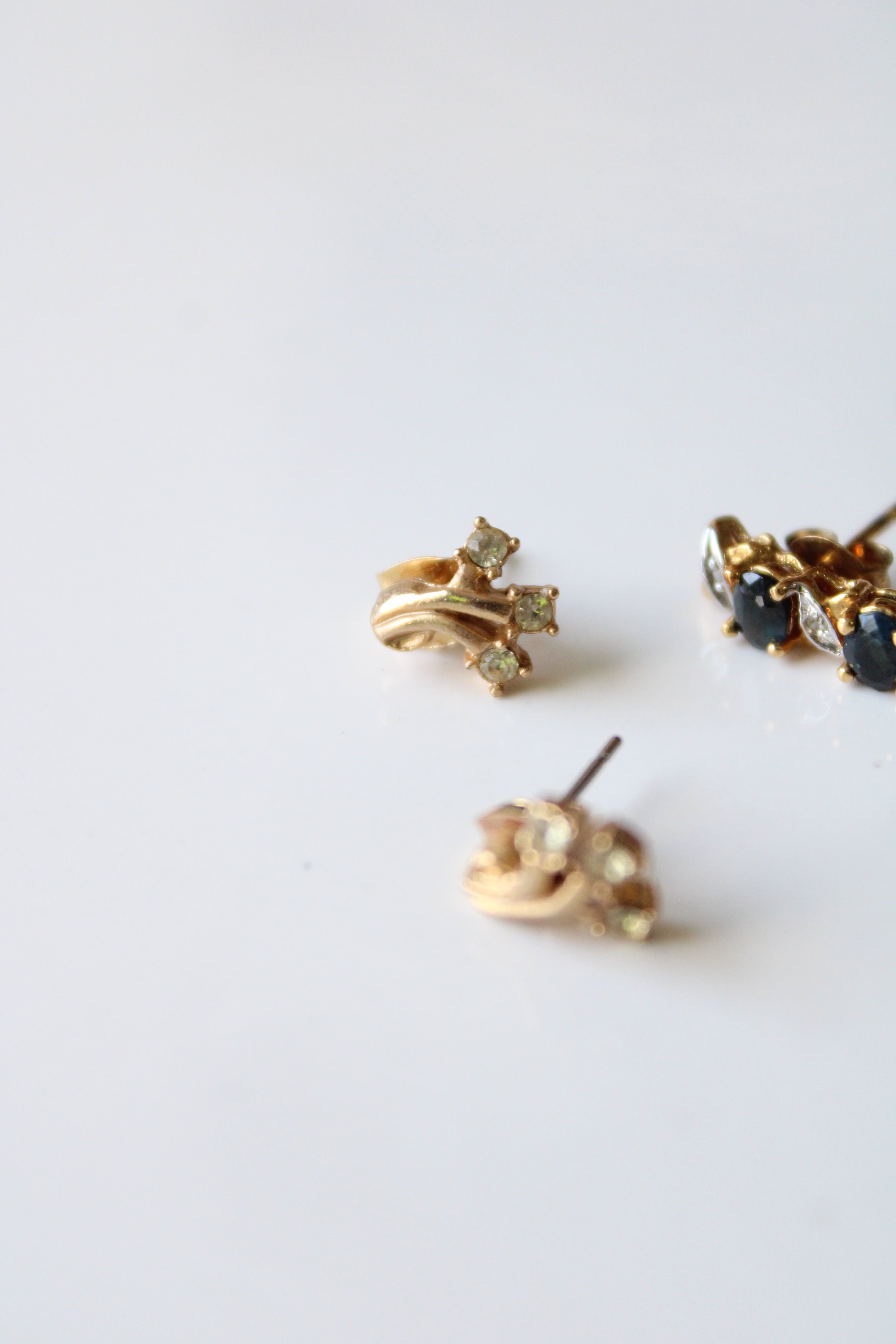 Blue Stone & Gold Bouquet Earrings | Set Of 2