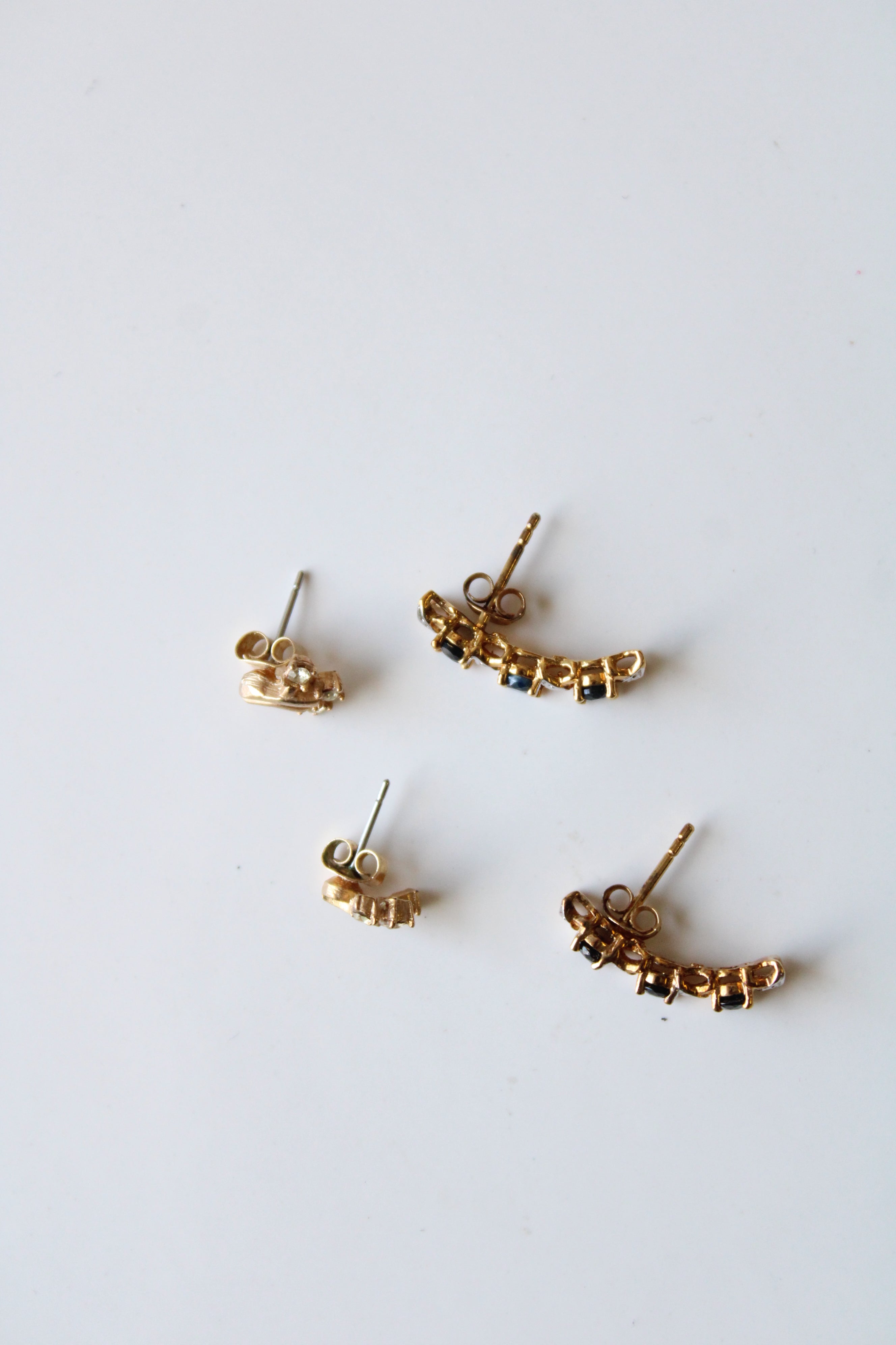Blue Stone & Gold Bouquet Earrings | Set Of 2