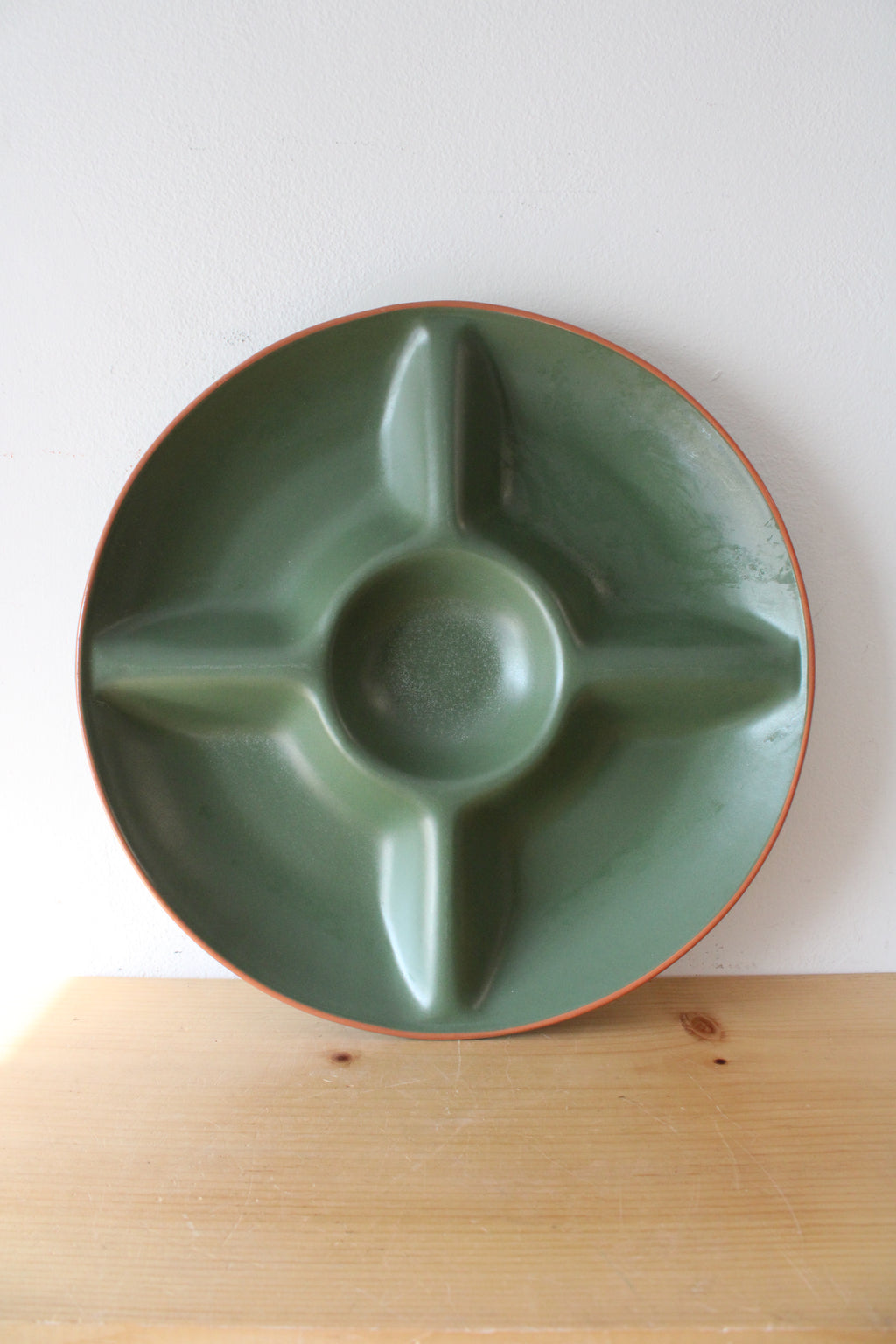 Casa Verde Terra Cotta Tableware Green Divided Platter