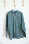 Nautica Green & Navy Plaid Long Sleeved Button Down Shirt | XXL