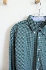 Nautica Green & Navy Plaid Long Sleeved Button Down Shirt | XXL