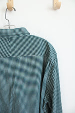 Nautica Green & Navy Plaid Long Sleeved Button Down Shirt | XXL