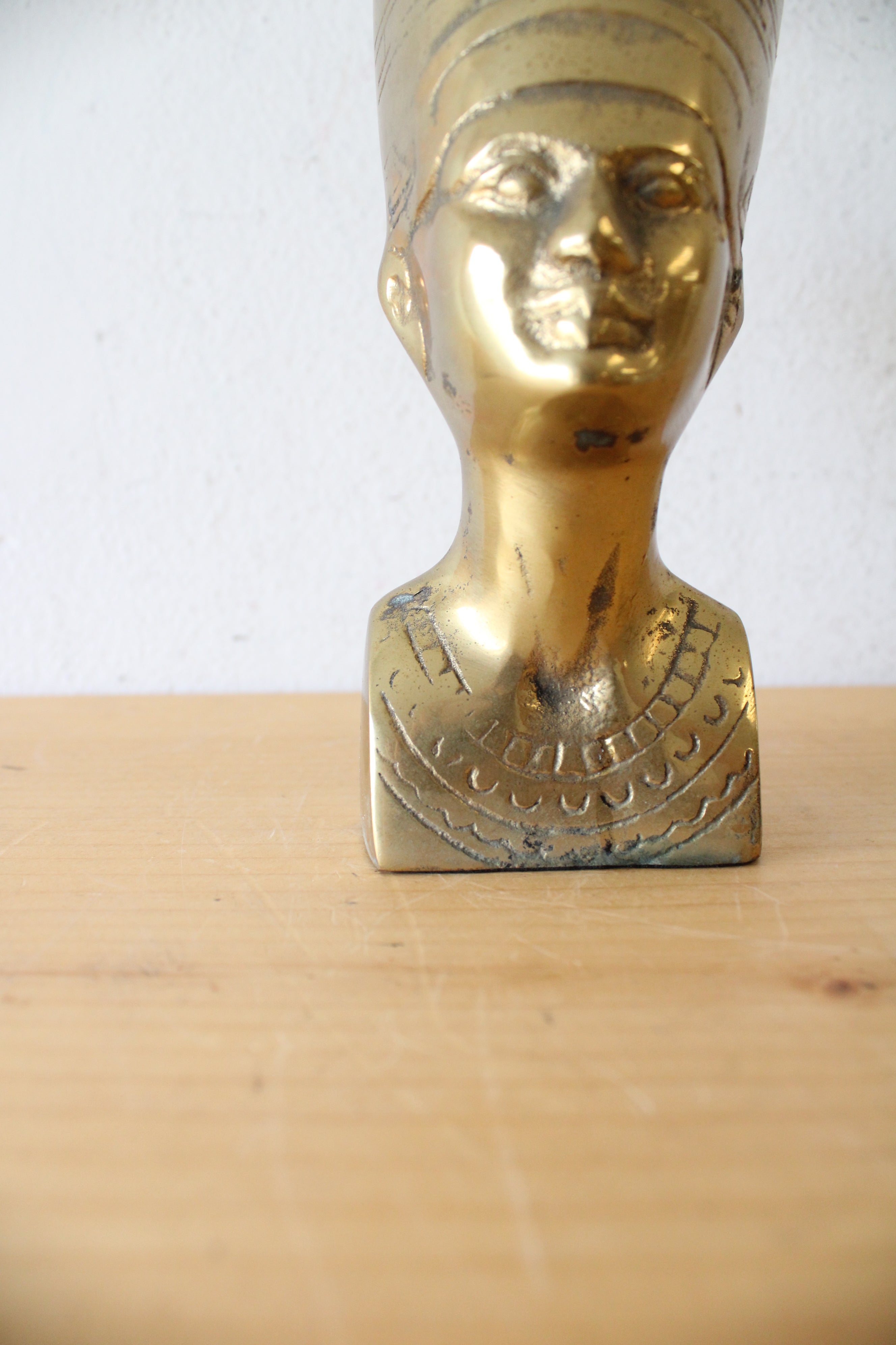 Vintage Egyptian Pharaoh Brass Bust Figurine