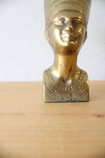 Vintage Egyptian Pharaoh Brass Bust Figurine