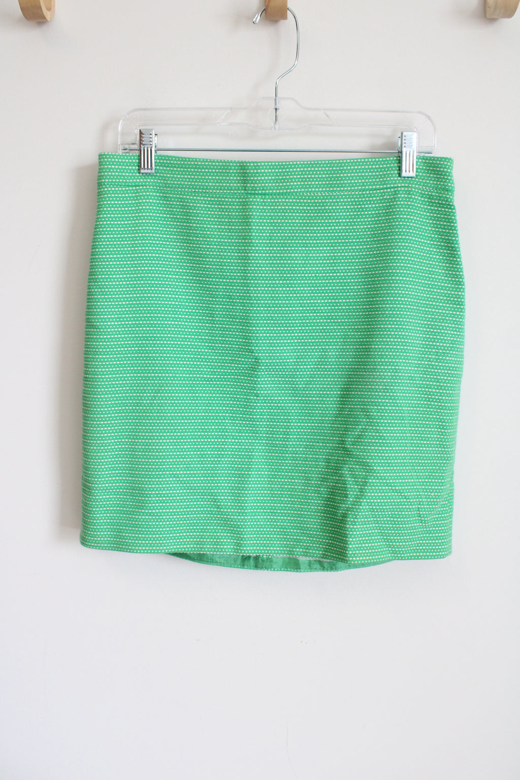 J.Crew Bright Green White Woven Pencil Skirt | 6