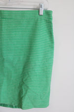 J.Crew Bright Green White Woven Pencil Skirt | 6