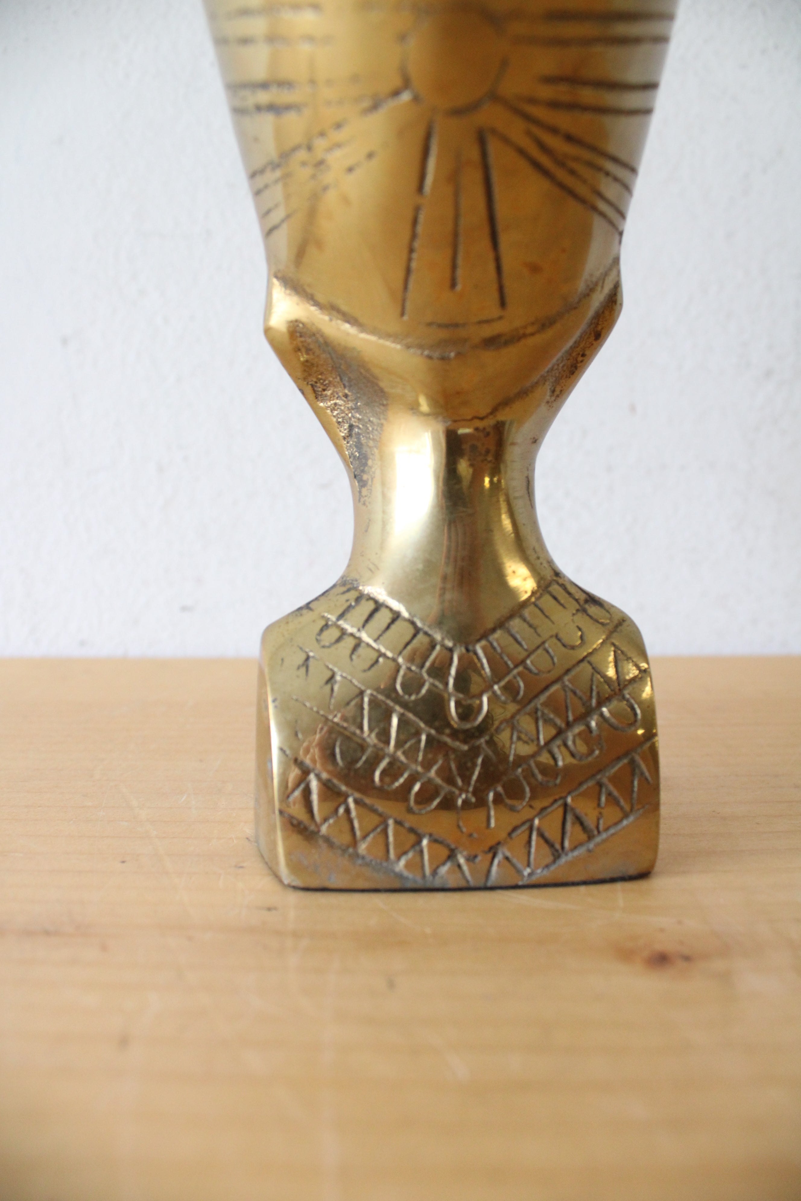 Vintage Egyptian Pharaoh Brass Bust Figurine