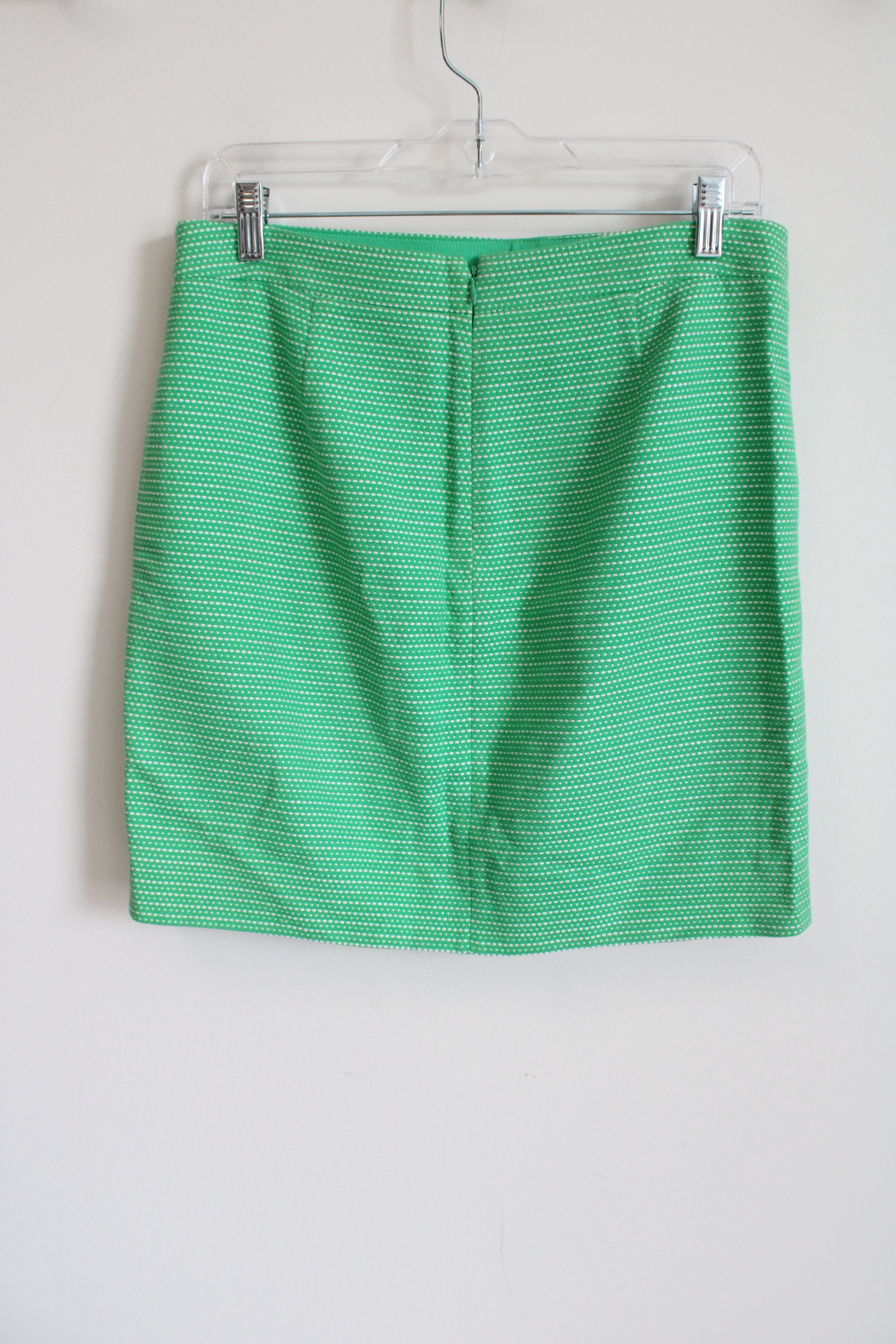 J.Crew Bright Green White Woven Pencil Skirt | 6