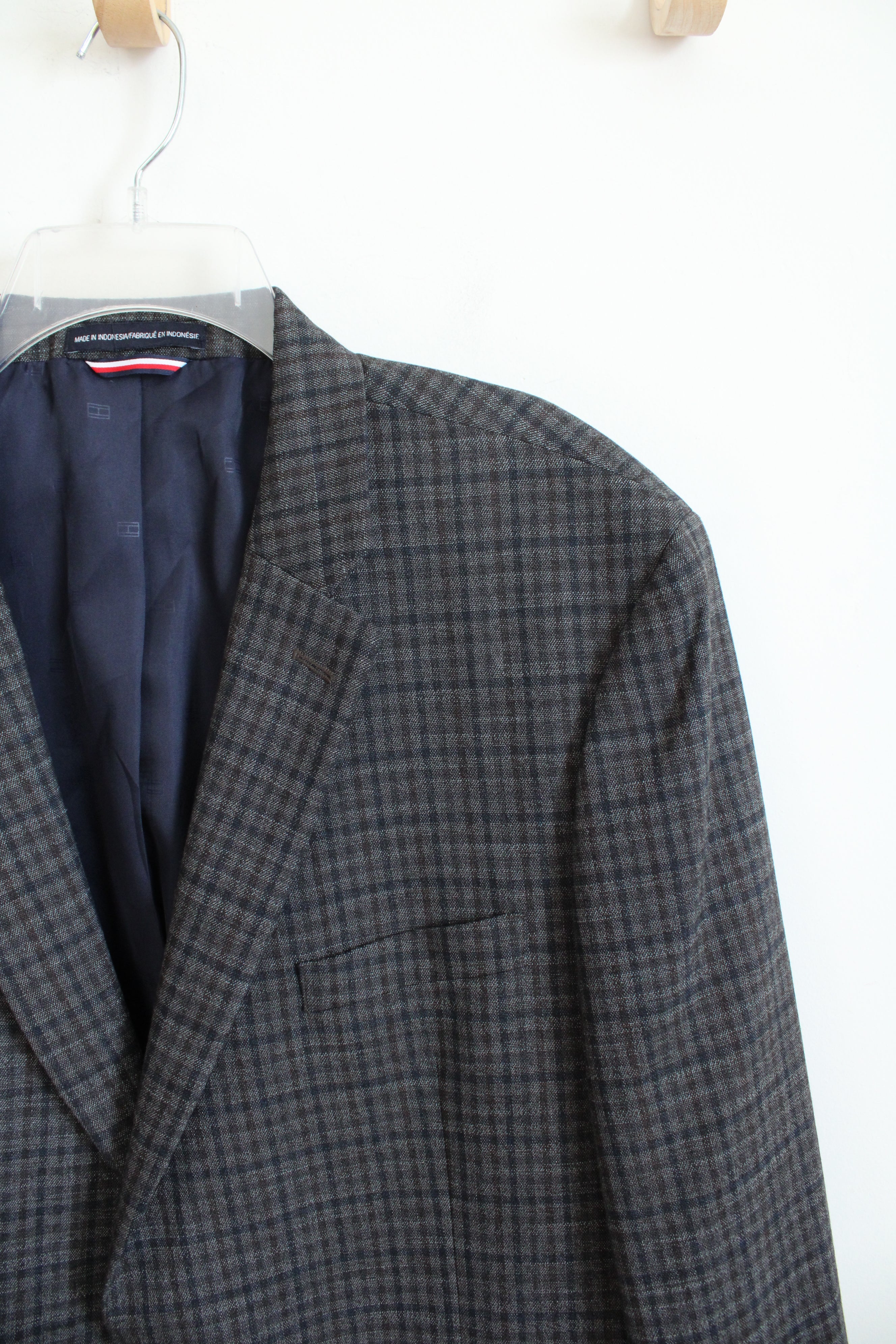 Tommy Hilfiger Gray Plaid Blazer | 46L