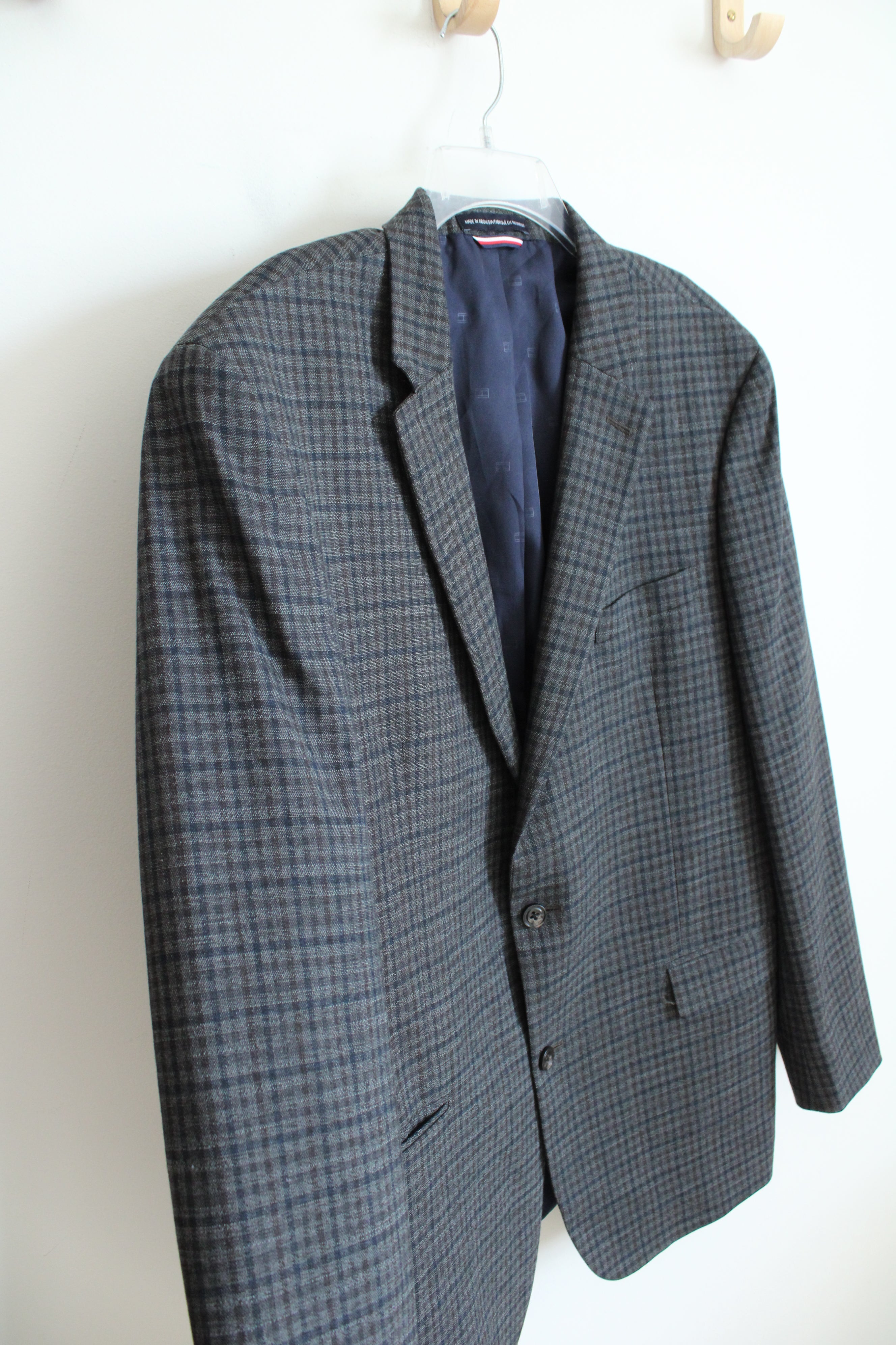 Tommy Hilfiger Gray Plaid Blazer | 46L