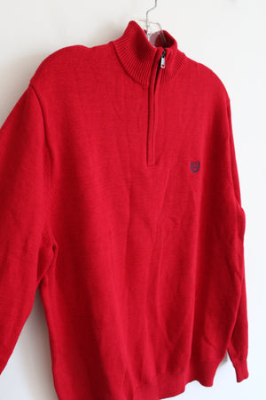 Chaps Red Quarter Zip Sweater | M