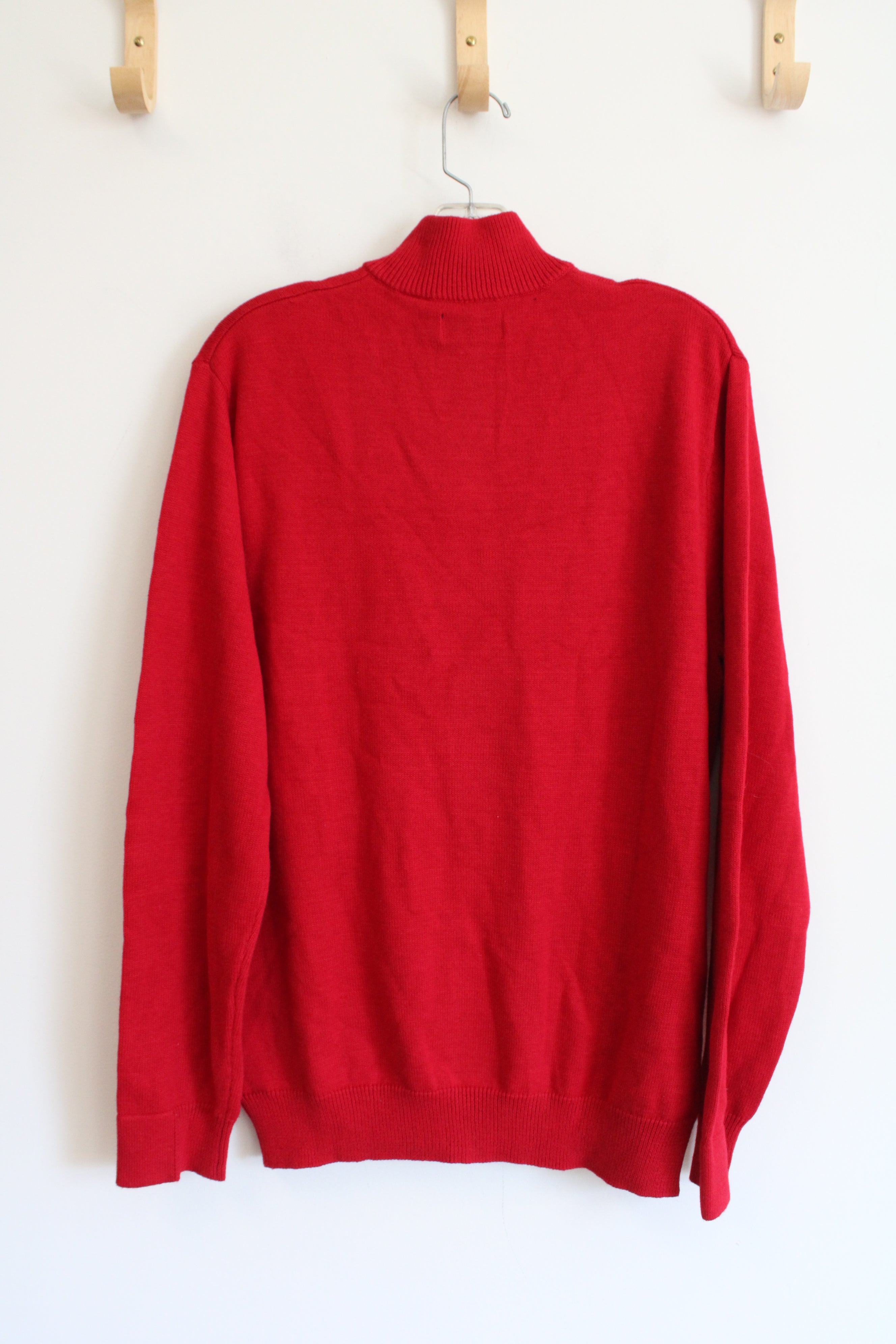 Chaps Red Quarter Zip Sweater | M