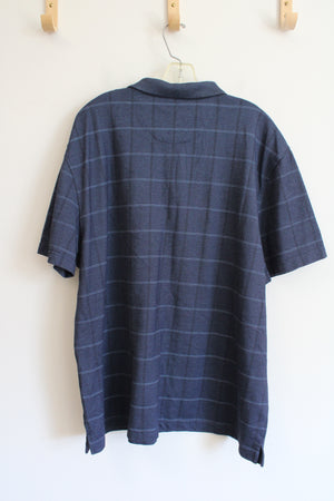 Van Heusen Blue Plaid Polo Shirt | XXL