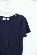 Gap Navy Ribbed Ruffled Sleeve Shirt | Youth M