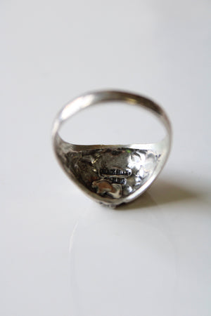 Black Hills Sterling Acorn Etched Vintage Sterling Silver Men's Ring | Size 11.5