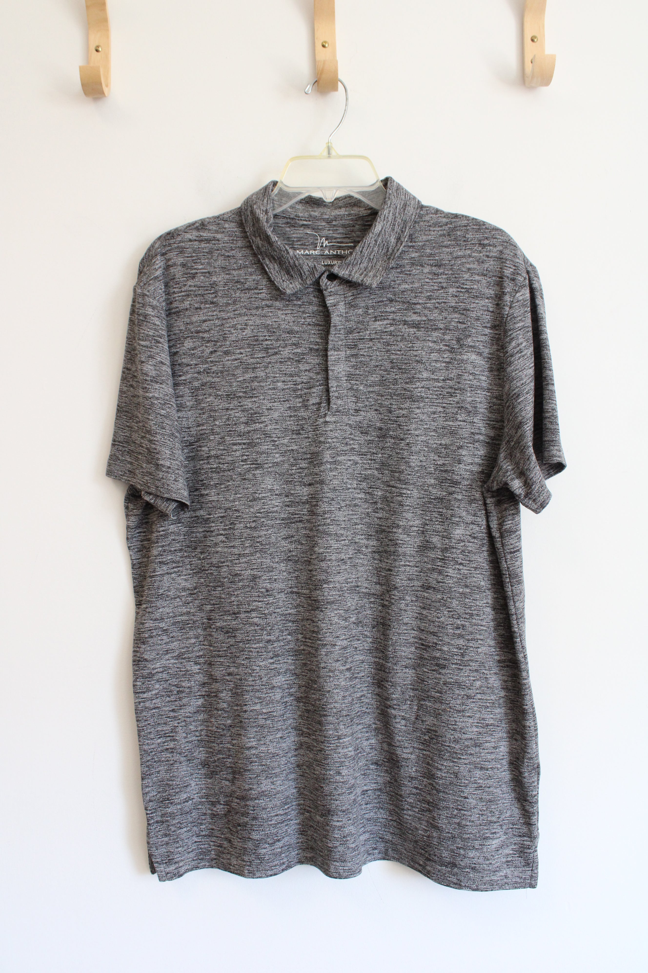 Marc Anthony Luxury Heathered Gray Polo Shirt | L