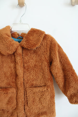 Cat & Jack Brown Soft Fuzzy Jacket | 18 MO