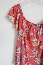 Old Navy Pink Tropical Floral Off-The-Shoulder Top | M