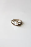 Genuine Pearl Sterling Silver Stacked Ring | Size 7.5