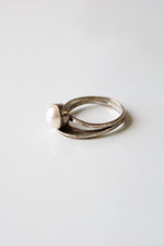 Genuine Pearl Sterling Silver Stacked Ring | Size 7.5