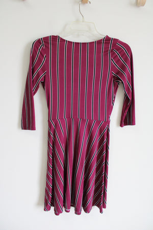 IZ Byer Dark Pink Magenta Striped Dress S Jubilee Thrift