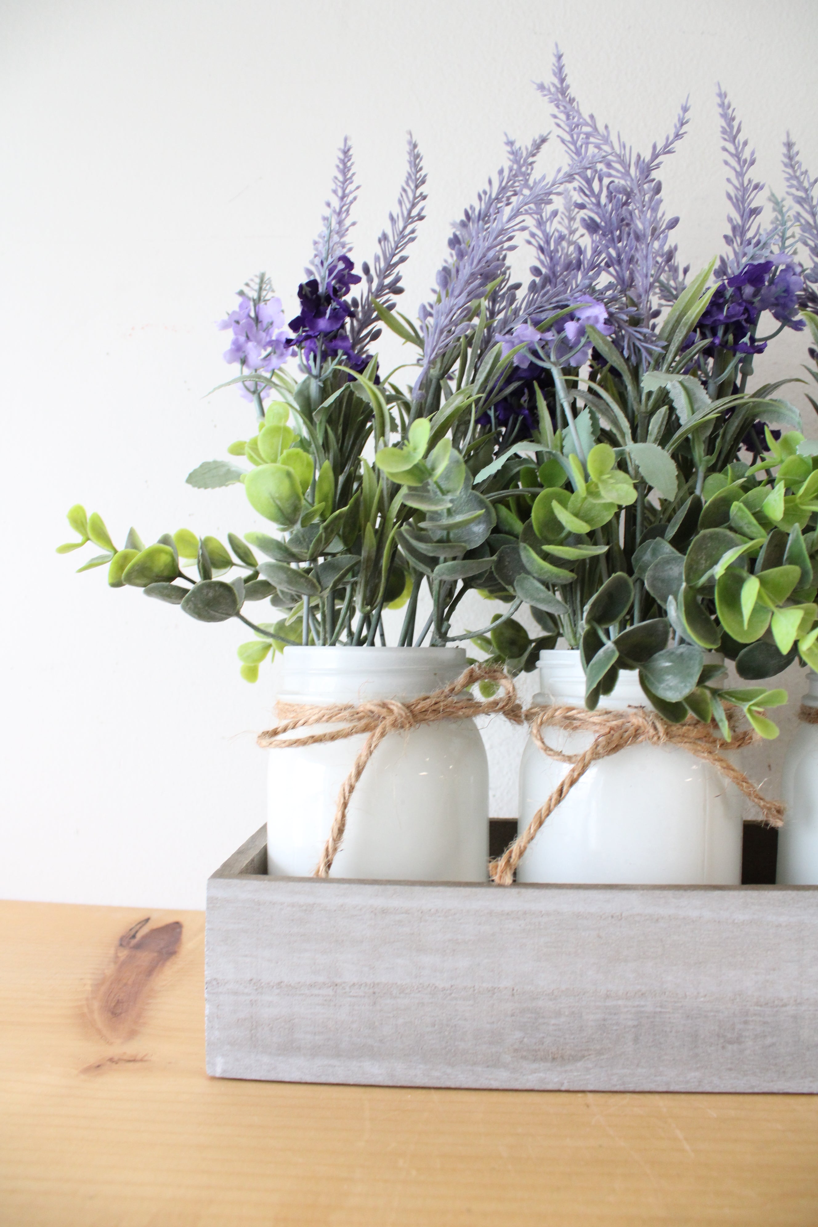 Lavender Mason Jar Centerpiece Box