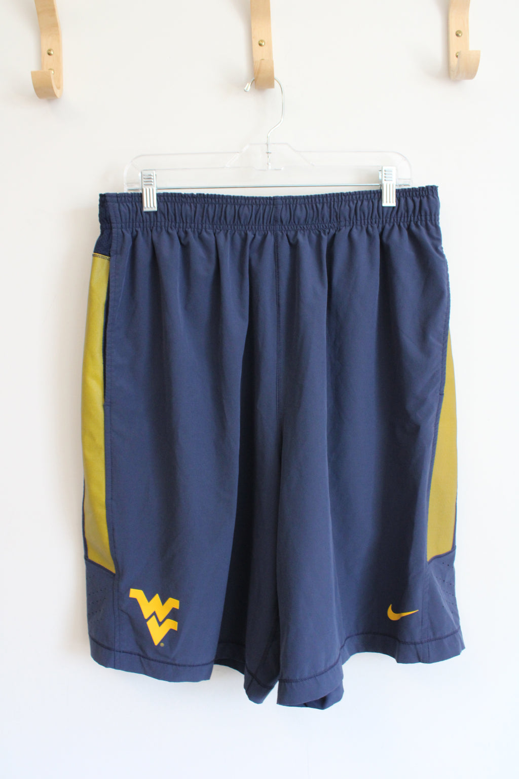 Nike Navy & Yellow West Virgina Athletic Shorts | XL