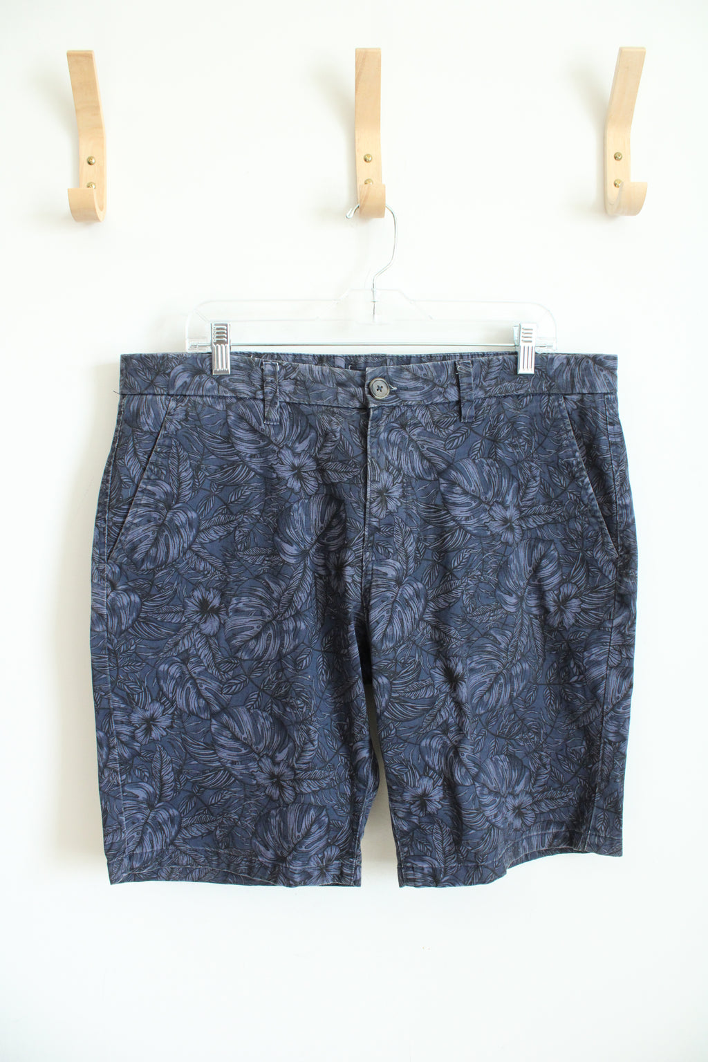 Dark Blue Tropical Cotton Shorts | 36