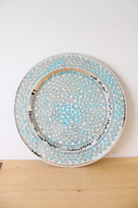 Pier 1 Imports Blue Mirror Mosaic Decorative Platter