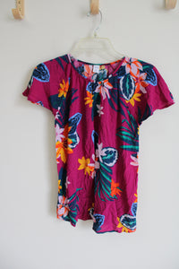 Old Navy Pink Tropical Top | XS