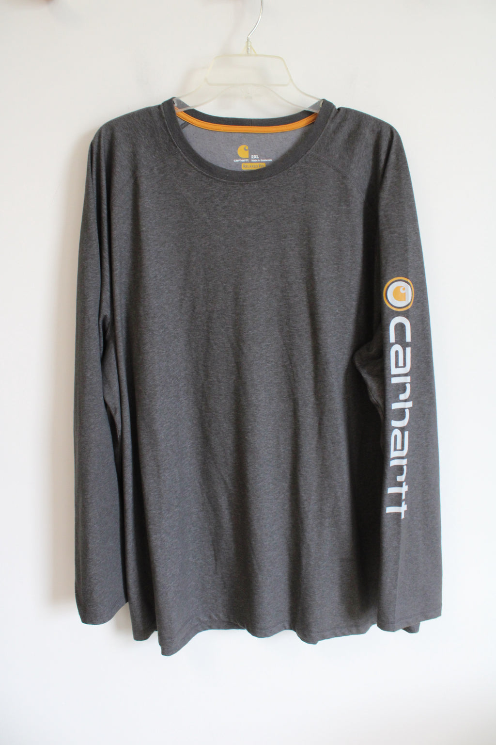 Carhartt Relaxed Fit Gray Long Sleeved Tee | 2XL