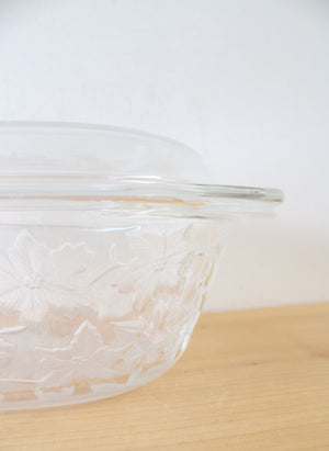 Princess House Fantasia Engraved Floral Oval Glass Covered Casserole Dish