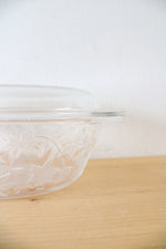 Princess House Fantasia Engraved Floral Oval Glass Covered Casserole Dish