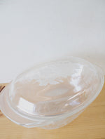 Princess House Fantasia Engraved Floral Oval Glass Covered Casserole Dish