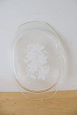 Princess House Fantasia Engraved Floral Oval Glass Covered Casserole Dish