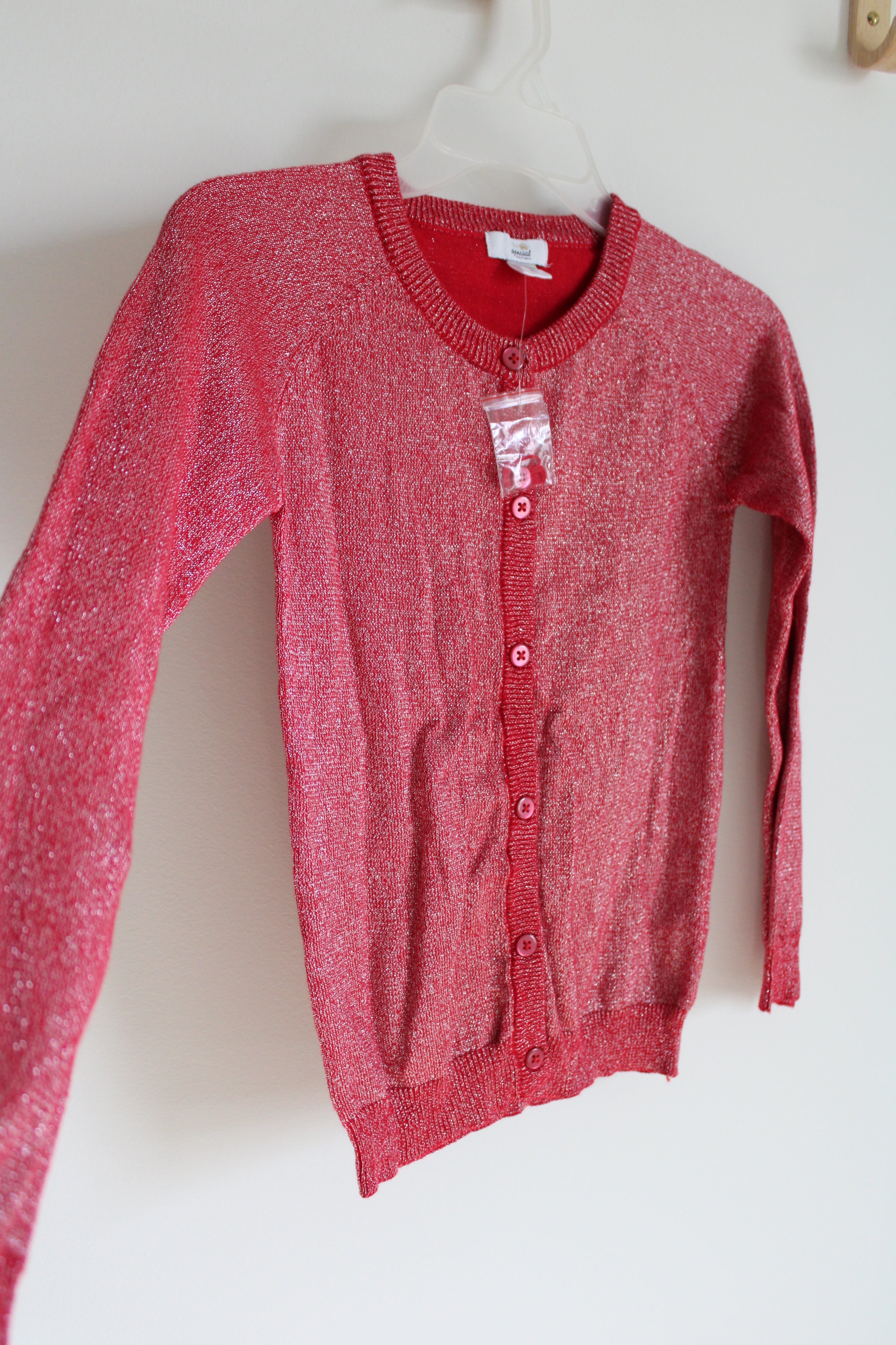 NEW Special Editions Red Shimmer Cardigan Sweater