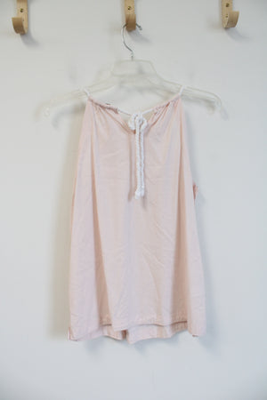 LOFT Light Pink Braided Rope Halter Neck Tank Top | S